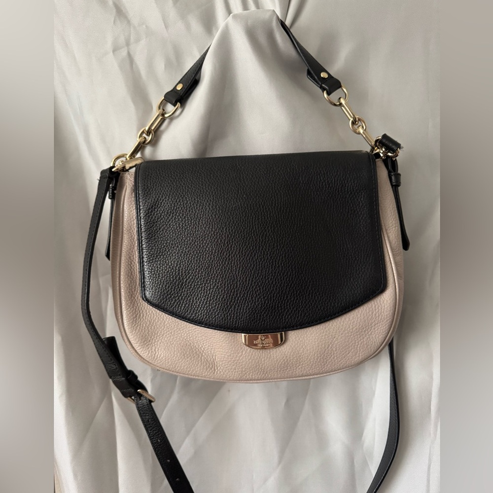 KATE SPADE Black and Tan Leather Crossbody/ Hand Bag